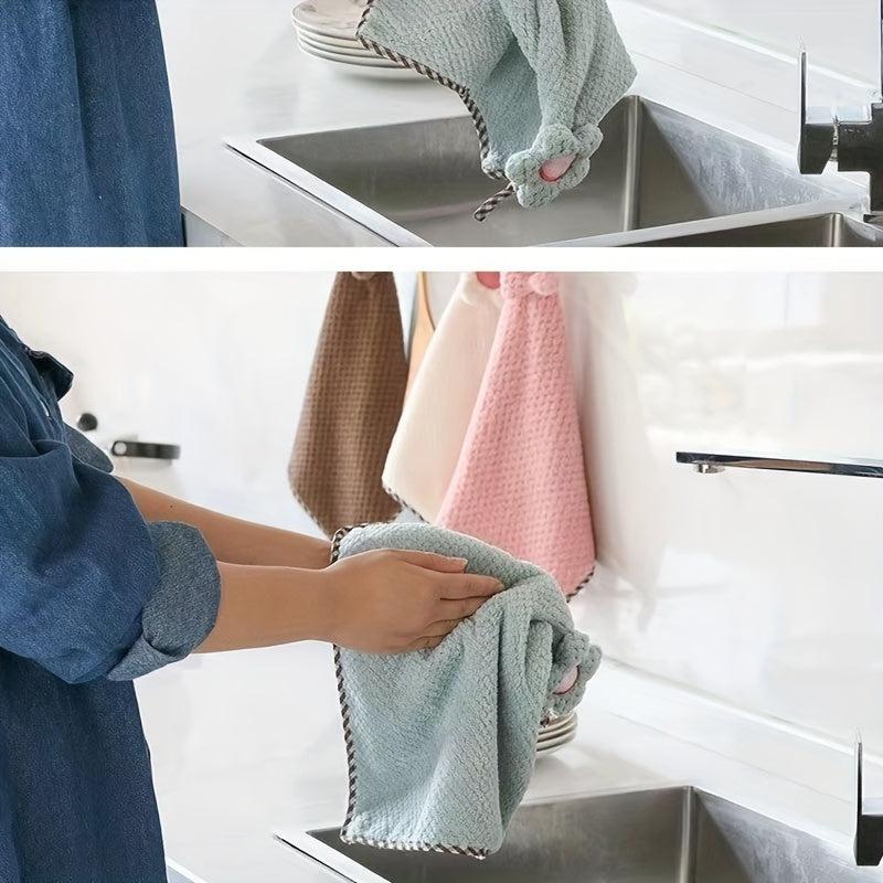 Coral Fleece Floral Hand Towel for Kitchen and Toilet