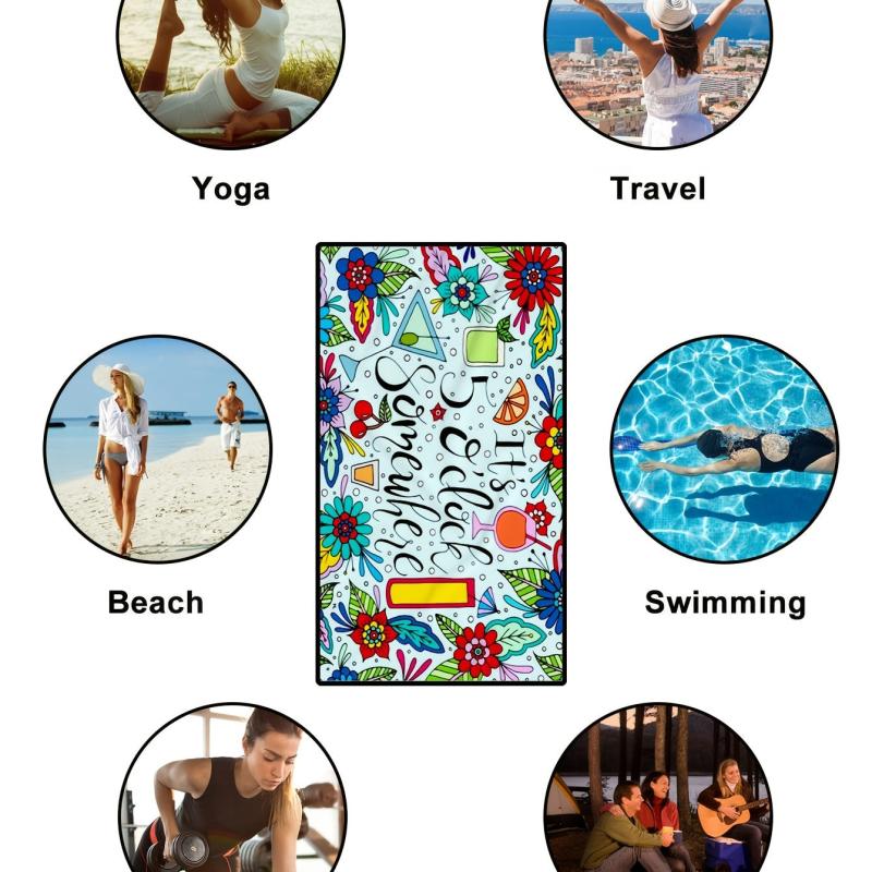 Microfiber Quick Dry Beach Towel Colorful Print for Summer, Adults