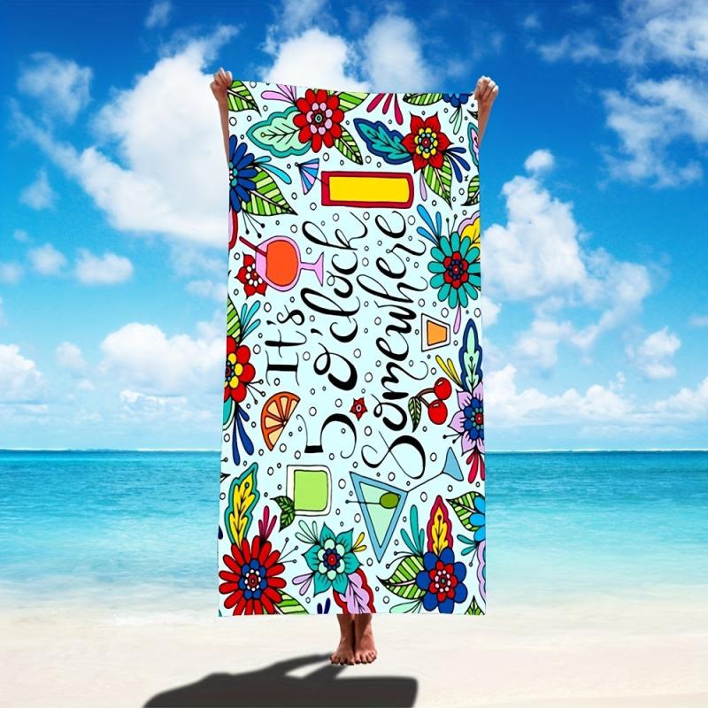 Microfiber Quick Dry Beach Towel Colorful Print for Summer, Adults
