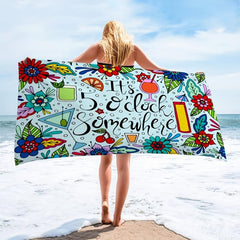 Microfiber Quick Dry Beach Towel Colorful Print for Summer, Adults