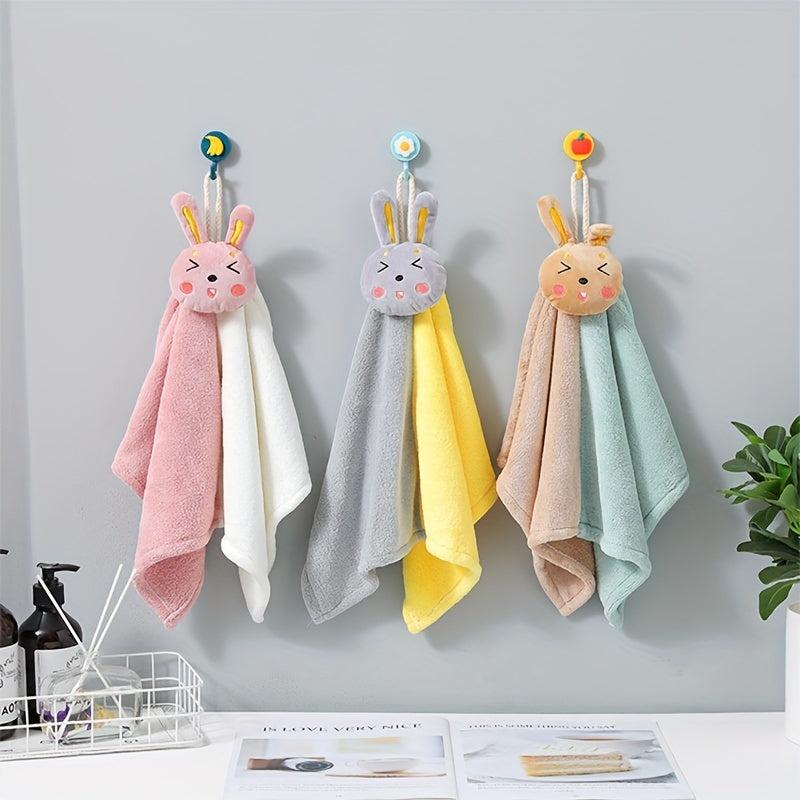 Coral Fleece Rabbit Fingertip Towel Quick Drying Absorbent