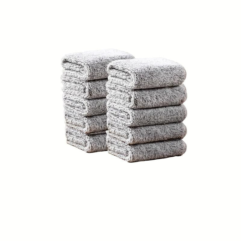 10pcs Microfiber Cleaning Cloths High Water Absorption Washcloths Solid Rags