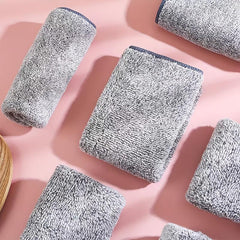 10pcs Microfiber Cleaning Cloths High Water Absorption Washcloths Solid Rags