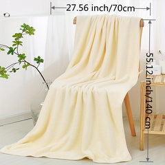 Adult Microfiber Bath Towel Solid Plaid Jacquard Coral Fleece Absorbent Bath Tow