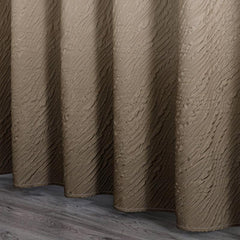 Brown 3D Embossed Shower Curtain Set with 12 Hooks