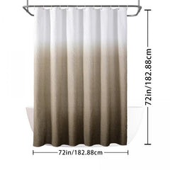 Brown 3D Embossed Shower Curtain Set with 12 Hooks