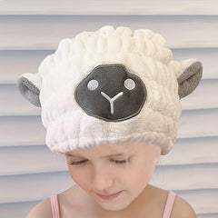 Cartoon Hair Drying Cap Coral Fleece Hair Towel Absorbent Quick drying
