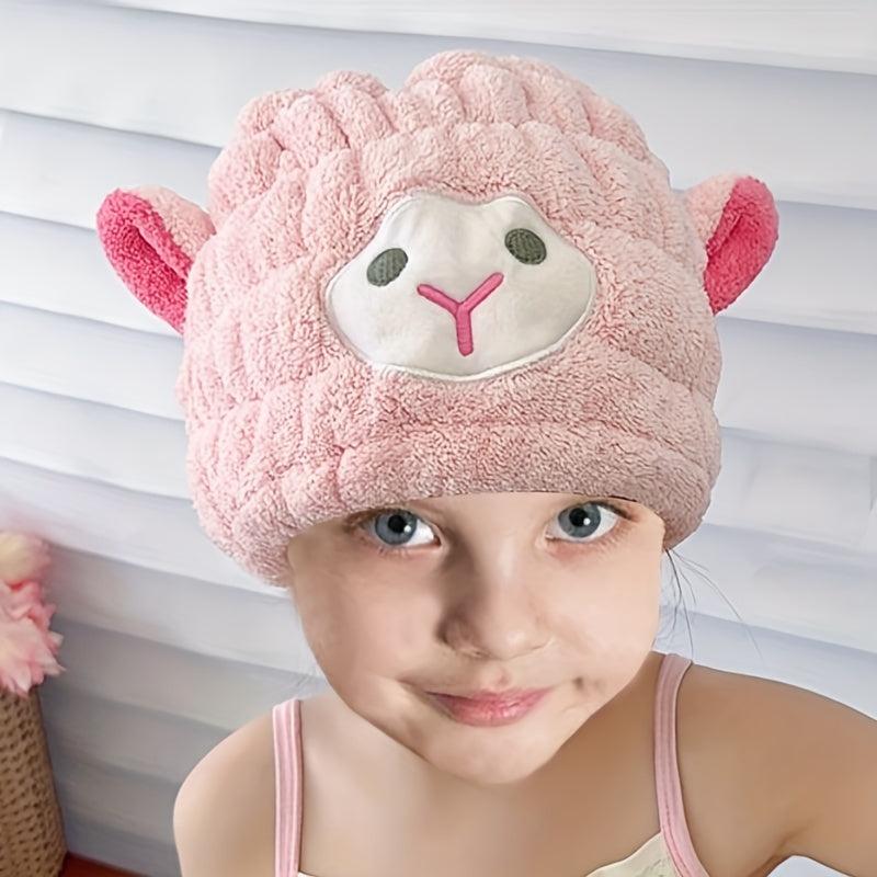 Cartoon Hair Drying Cap Coral Fleece Hair Towel Absorbent Quick drying