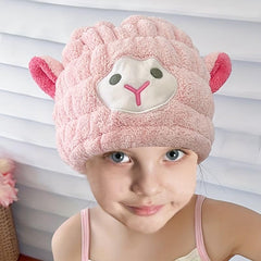 Cartoon Hair Drying Cap Coral Fleece Hair Towel Absorbent Quick drying