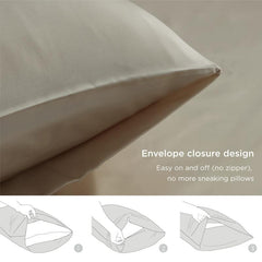 2pcs Taupe Satin Silk Pillowcase Set 20X30 Inches