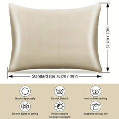 2pcs Taupe Satin Silk Pillowcase Set 20X30 Inches