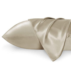 2pcs Taupe Satin Silk Pillowcase Set 20X30 Inches