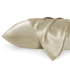 2pcs Taupe Satin Silk Pillowcase Set 20X30 Inches