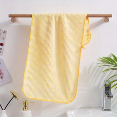 1pc Striped Pattern Hand Towel Coral Fleece Soft Skin-friendly Face Towel