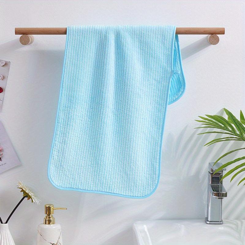 1pc Striped Pattern Hand Towel Coral Fleece Soft Skin-friendly Face Towel