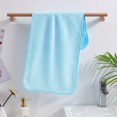 1pc Striped Pattern Hand Towel Coral Fleece Soft Skin-friendly Face Towel