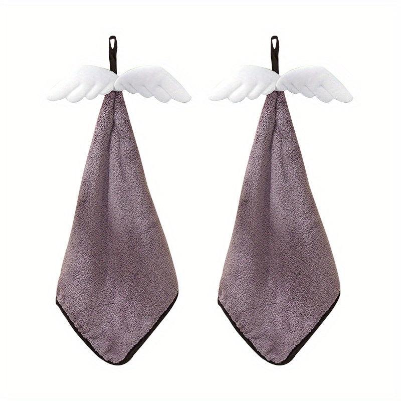 2pcs Cartoon Hand Towel Microfiber Drying Towel For Kids Soft Plush Fabric