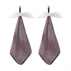 2pcs Cartoon Hand Towel Microfiber Drying Towel For Kids Soft Plush Fabric