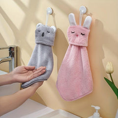 2pcs Cartoon Hand Towel Microfiber Drying Towel For Kids Soft Plush Fabric