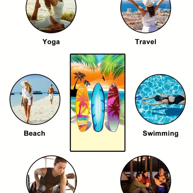 Surfboard Beach Towel Quick Drying Soft Absorbent Beach Towel