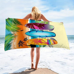 Surfboard Beach Towel Quick Drying Soft Absorbent Beach Towel
