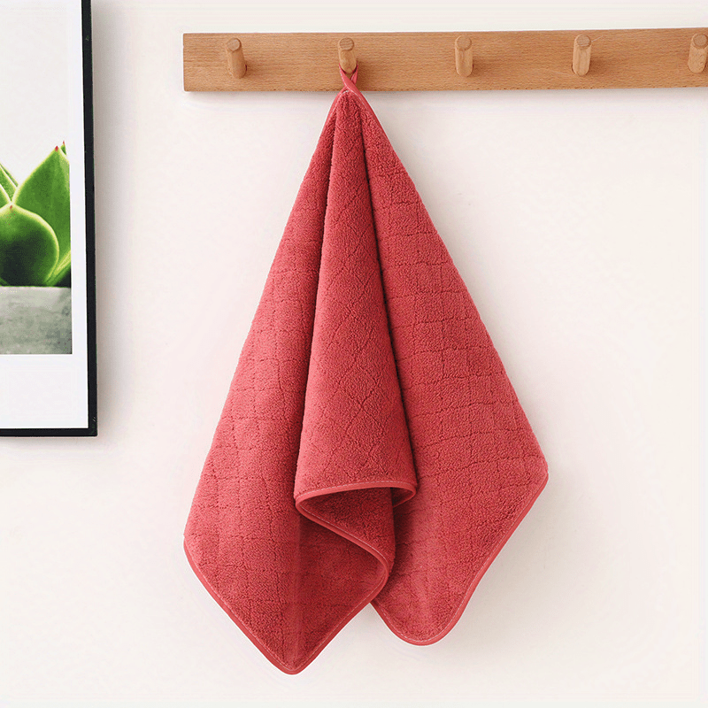 Soft Coral Fleece Hand Towel - Thick Absorbent Towel for Home Bathroom