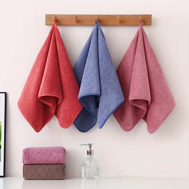 Soft Coral Fleece Hand Towel - Thick Absorbent Towel for Home Bathroom