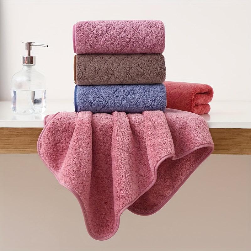 Soft Coral Fleece Hand Towel - Thick Absorbent Towel for Home Bathroom