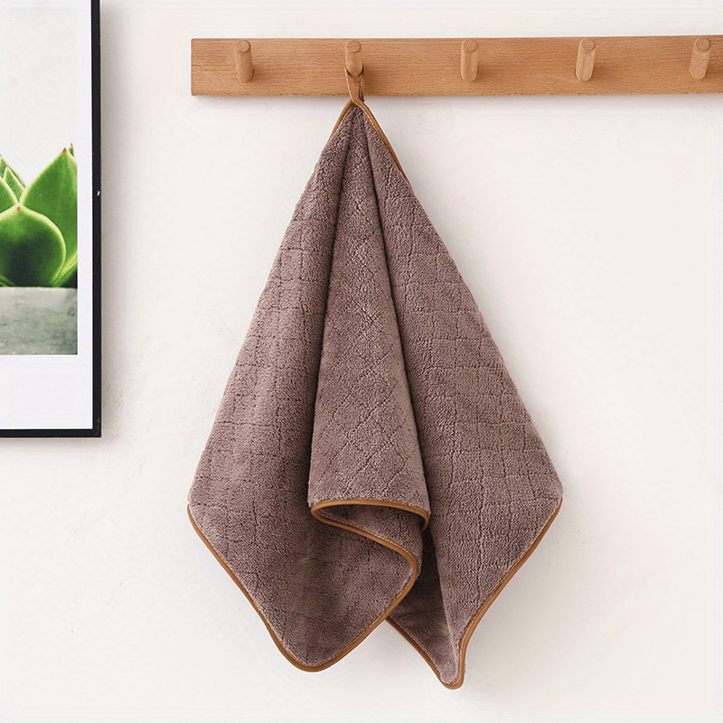 Soft Coral Fleece Hand Towel - Thick Absorbent Towel for Home Bathroom