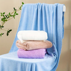 Soft Coral Fleece Bath Towel - Skin friendly Solid Absorbent Towel for Bathroom
