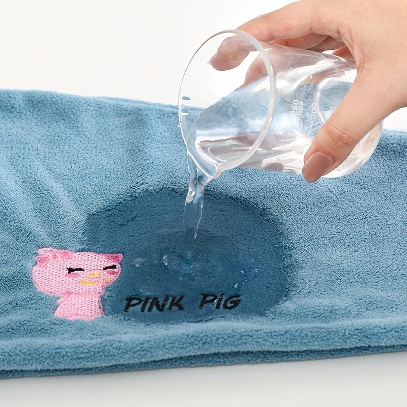 Cartoon Coral Hair Drying Cap Towel for Adults Soft and Absorbent