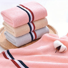 3pcs Striped Hand Towel Coral Fleece Soft Skin-friendly Hand Towel