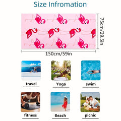 Pink Flamingo Beach Towel Quick Drying Soft Absorbent Towel 77x150
