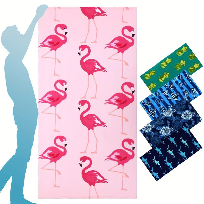 Pink Flamingo Beach Towel Quick Drying Soft Absorbent Towel 77x150