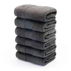 6 Pack Soft Cotton Hand Towels for Gym and Spa Dark Gray