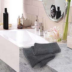 6 Pack Soft Cotton Hand Towels for Gym and Spa Dark Gray