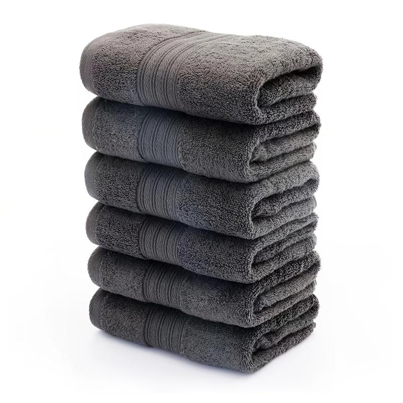 6 Pack Soft Cotton Hand Towels for Gym and Spa Dark Gray