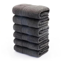 6 Pack Soft Cotton Hand Towels for Gym and Spa Dark Gray