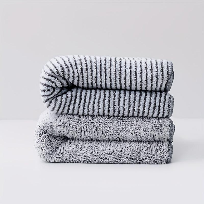2pcs Antibacterial Bamboo Charcoal Hair Towels