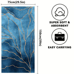 Marble Beach Towel Quick Drying Soft Absorbent Microfiber Blanket