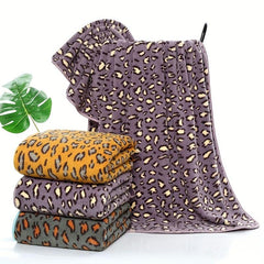 Leopard Printed Bath Towel Quick Dry Absorbent 28.55in