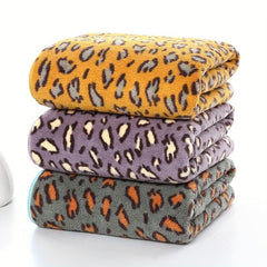 Leopard Printed Bath Towel Quick Dry Absorbent 28.55in