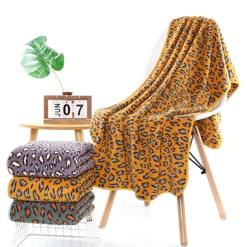 Leopard Printed Bath Towel Quick Dry Absorbent 28.55in