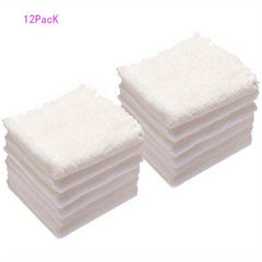 12pcs Soft Washcloths Coral Fleece Handkerchiefs Small Square Towel