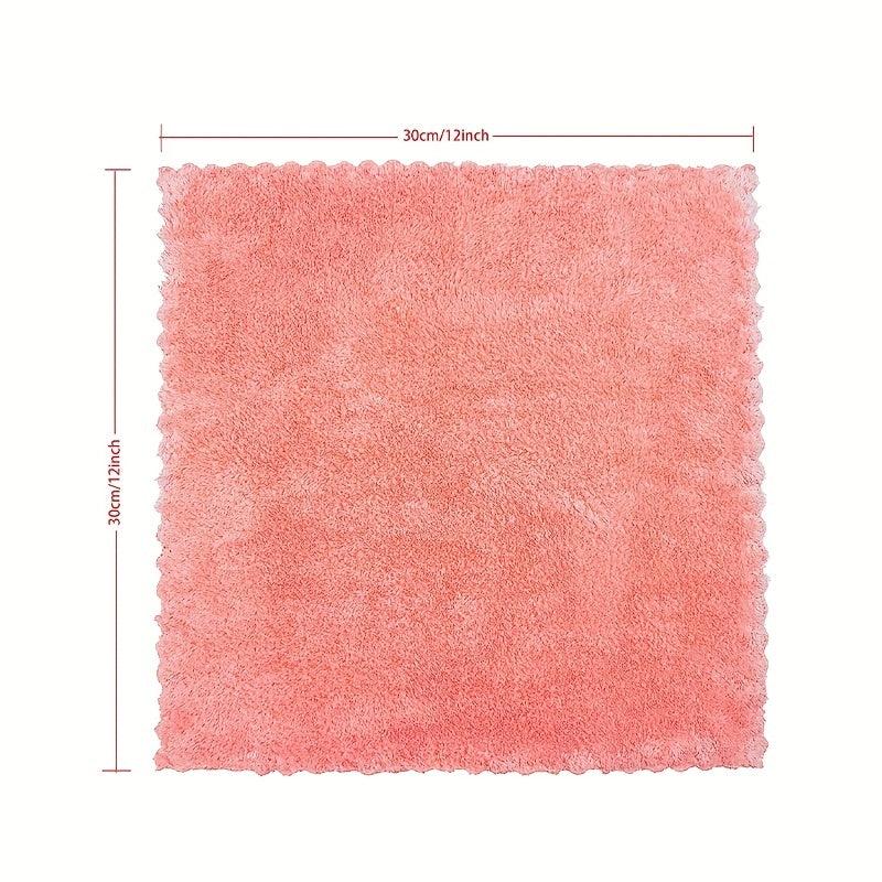 12pcs Soft Washcloths Coral Fleece Handkerchiefs Small Square Towel