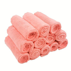 12pcs Soft Washcloths Coral Fleece Handkerchiefs Small Square Towel