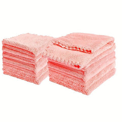 12pcs Soft Washcloths Coral Fleece Handkerchiefs Small Square Towel