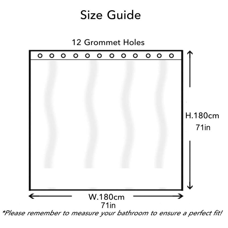 PEVA Shower Curtain, Conch Starfish Design, 71''x