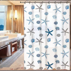 PEVA Shower Curtain, Conch Starfish Design, 71''x