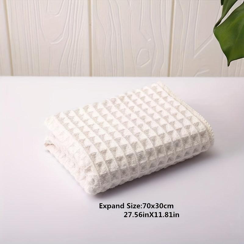 Soft Waffle Gridding Hand Towel 11.81''x27.56'' Solid Absorbent Household Wipe